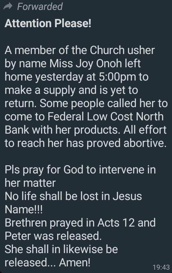 Female Pastor raped, killed in Benue community