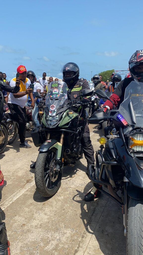 PHOTOS: #LondonToLagos biker, Kunle Adeyanju finally arrives Nigeria